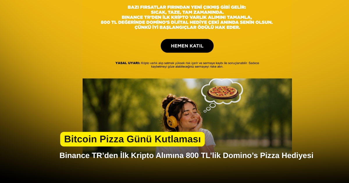 Bitcoin Pizza Günü Kutlaması: Binance TR’den İlk Kripto Alımına 800 TL’lik Domino’s Pizza Hediyesi