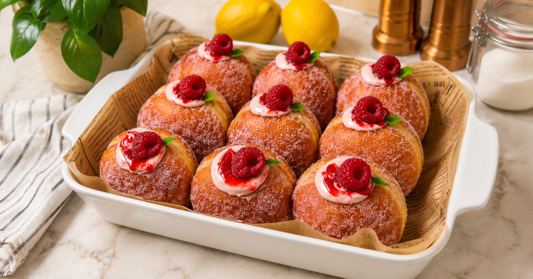 Ahududulu Cheesecake Donut Tarifi | Yumuşacık Mayalı Hamur ve Kremamsı Dolgu